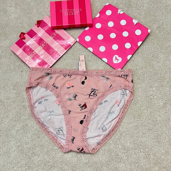 Victoria's Secret Other - NWT Victoria’s Secret Pink “Kiss Me” modal Cotton High Leg Brief Panties VS XL